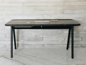 DRAFT DESK NERO MARQUINA - Rectangular marble writing desk _ Maami Home